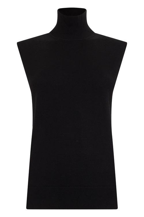 Totême Sleeveless Wool-Silk High-Collar Sweater
