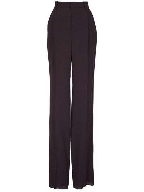 Pressed-crease straight trousers - Brown