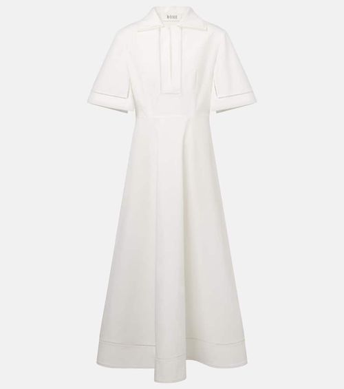 Róhe Embroidered cotton poplin midi dress