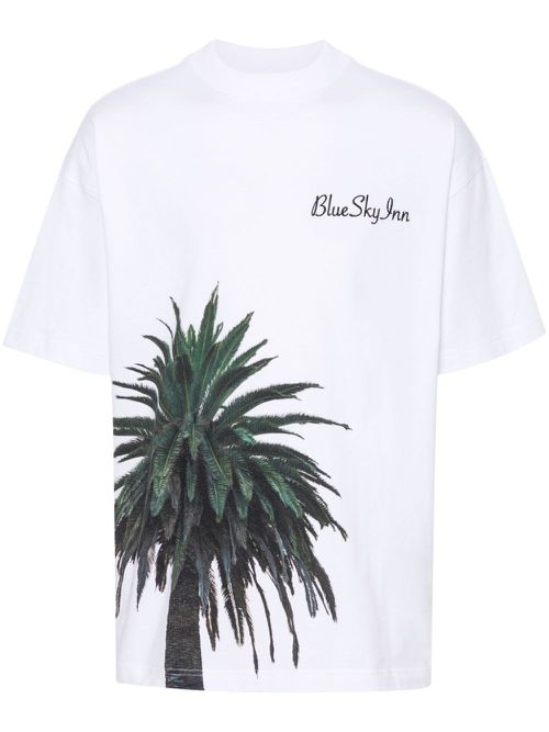 Tree-print cotton T-shirt - White