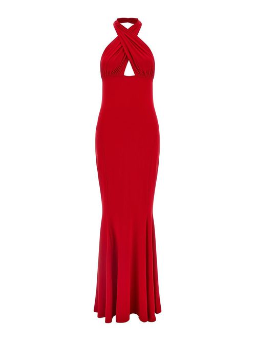 Cross Halter Fishtail Dress
