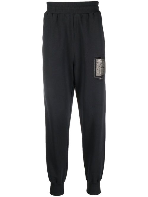 Foil Grid track pants - Black