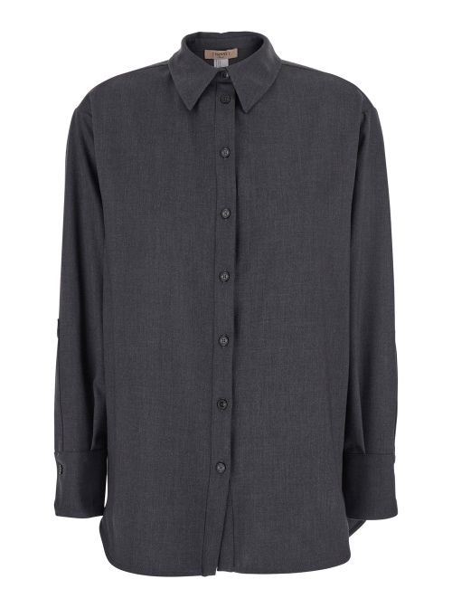 Textile Paper Blend Shirt — Gray