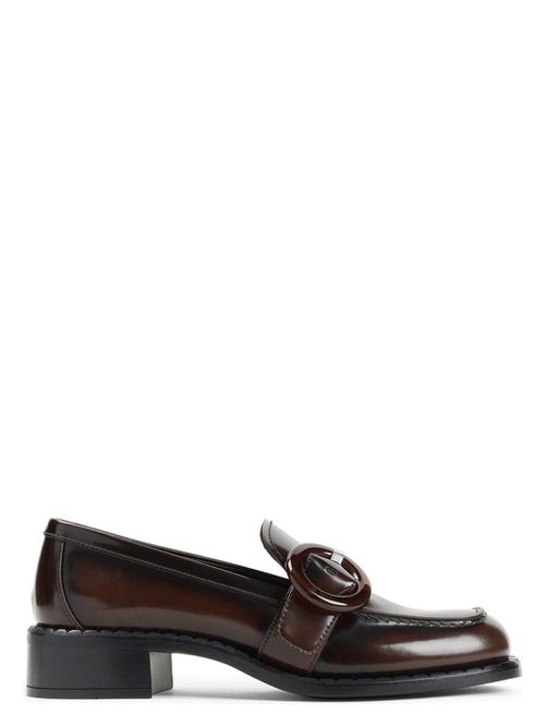Prada Women's Leather Loafers in Brown | Size 36 | 1D979NF035P39 Color F0038