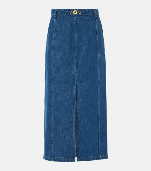 Denim maxi skirt