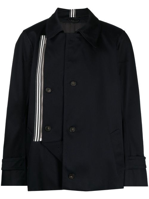 Asymmetric cotton jacket - Black