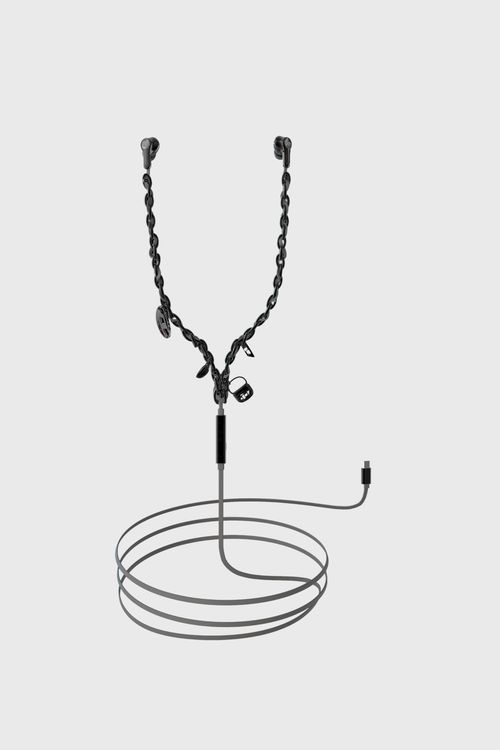 Wired Earbuds and charms black - Earbuds - Unisex - Black
