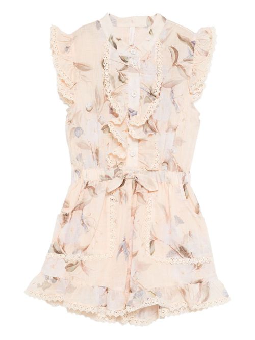 Cascadian floral-print playsuits - Neutrals