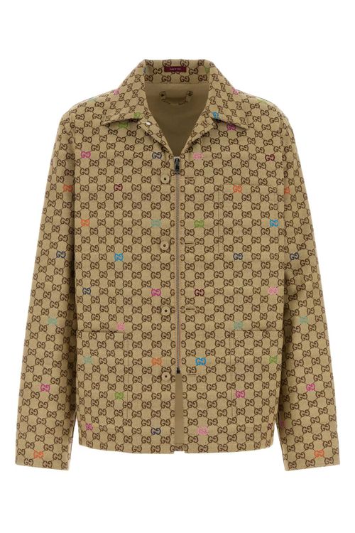 GG Cotton Canvas Fabric Zip Jacket