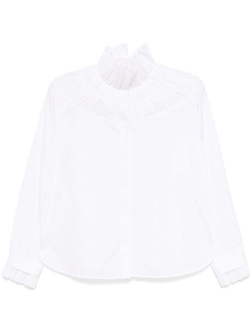 Fraise-collar cotton shirt - White