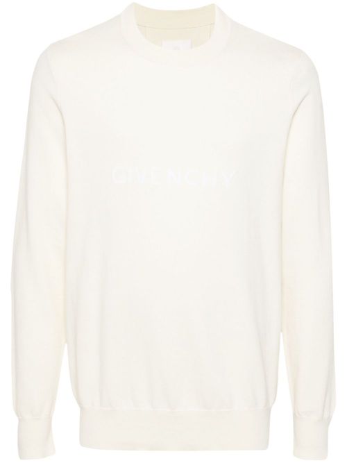 Logo-embroidered sweater - White