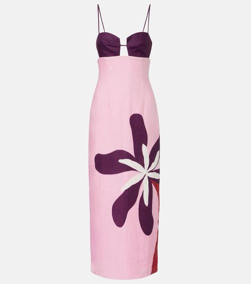 Firenze floral linen midi dress