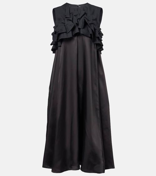 Ruffled wool midi dress