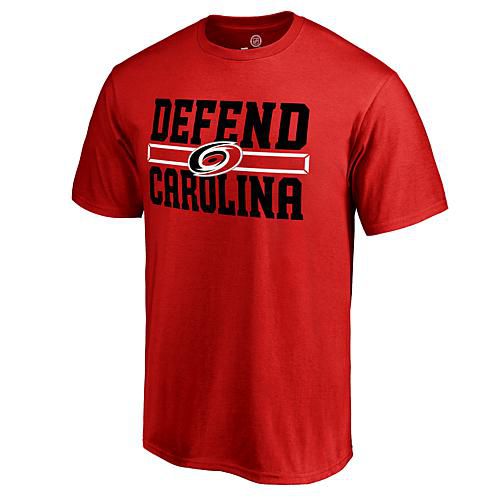 Men's Fanatics Red Carolina Hurricanes Hometown Collection Defend T-Shirt - Size Small