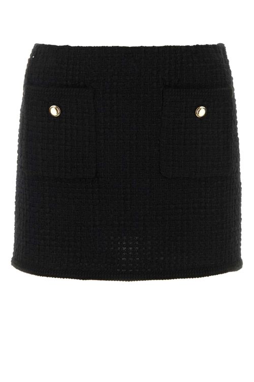Boucle Mini Skirt — Black