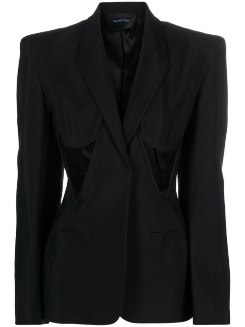 Cut-out structured blazer - Black