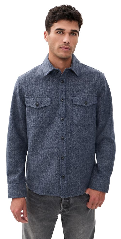 The CPO Shirt Jacket Indigo Ash Herringbone