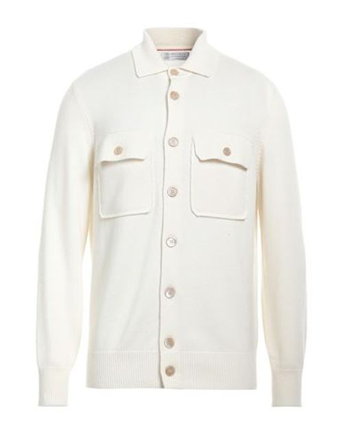 Man Cardigan Ivory Size 40 Cashmere