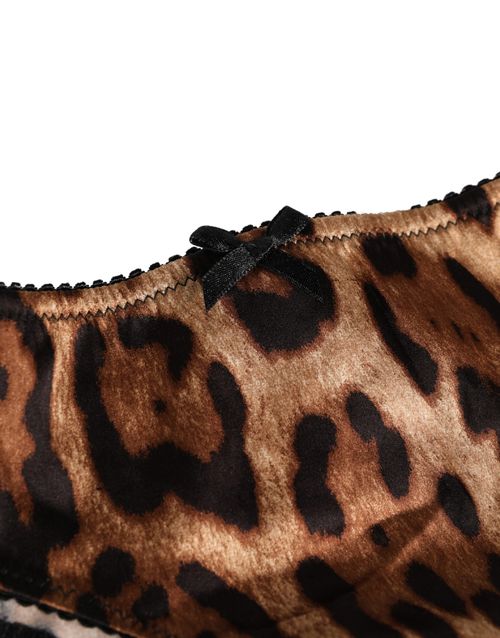 Leopard-Print Silk Brief — Multicolor