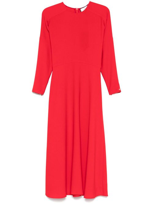 A-line crepe mid dress - Red