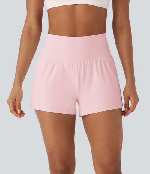 SoftlyZero™ Airy Super High Waisted Cool Touch Yoga Shorts with Pockets Gym Short - Primrose Pink