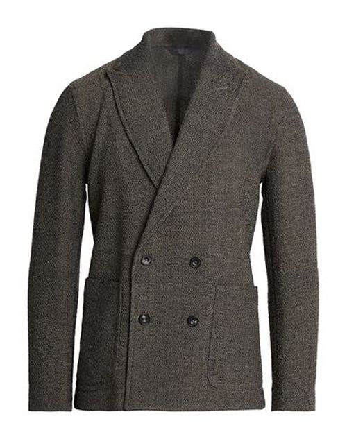 Man Blazer Khaki Size 40 Virgin Wool, Linen, Cotton, Polyamide, Elastane