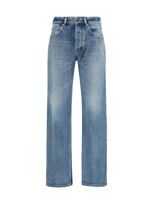 Straight-Leg Denim Jeans — Blue