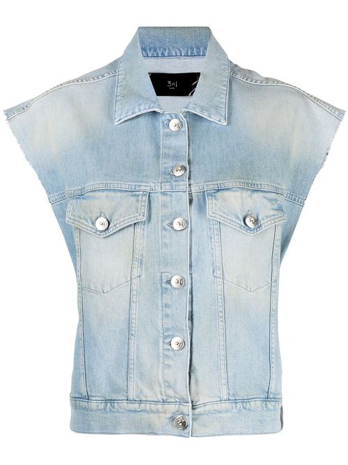 Sleeveless denim jacket - Blue