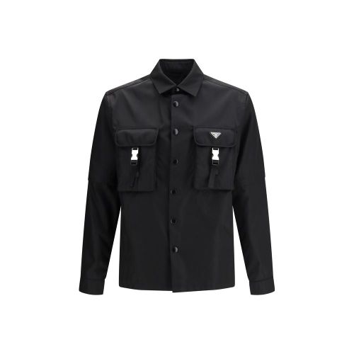 Recycled Polyamide Overshirt Shirt — Black