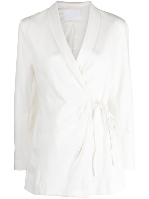 Vanda tied-waist wrap jacket - White