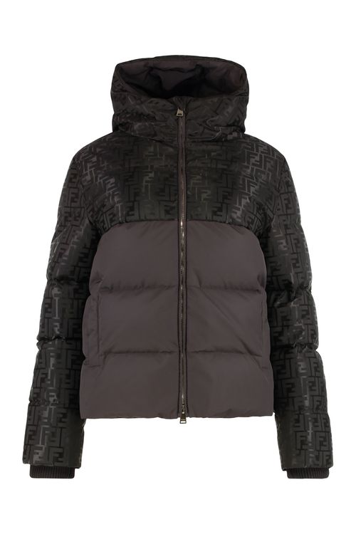 FF Jacquard Down Jacket — Brown