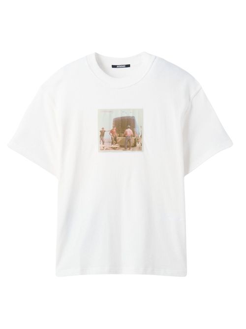 Vintage Print Boxy T-Shirt for Men