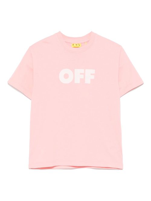 Off-White Kids logo-print T-shirt - Roze