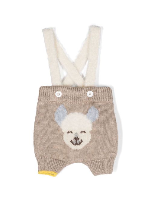 Alpachino intarsia-knit shorts - Brown