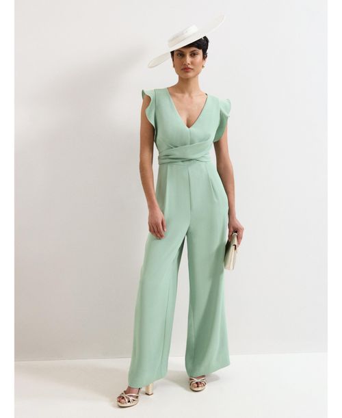 Women's Ayla V-Neck Wide Leg Jumpsuit - Green