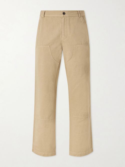 Straight-Leg Cotton and Linen-Blend Trousers - Men - Neutrals