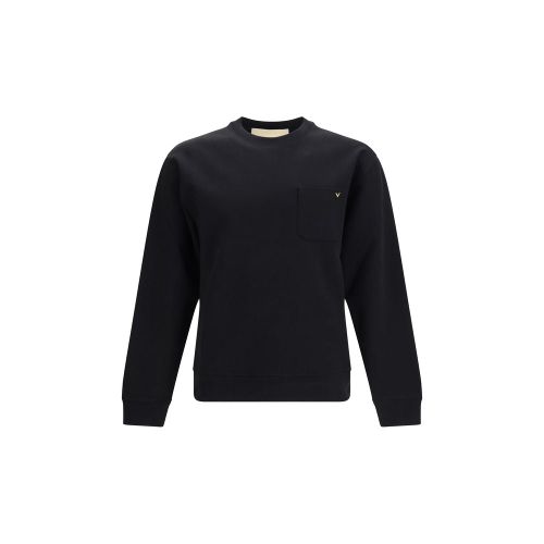 Cotton Crewneck Sweatshirt — Black
