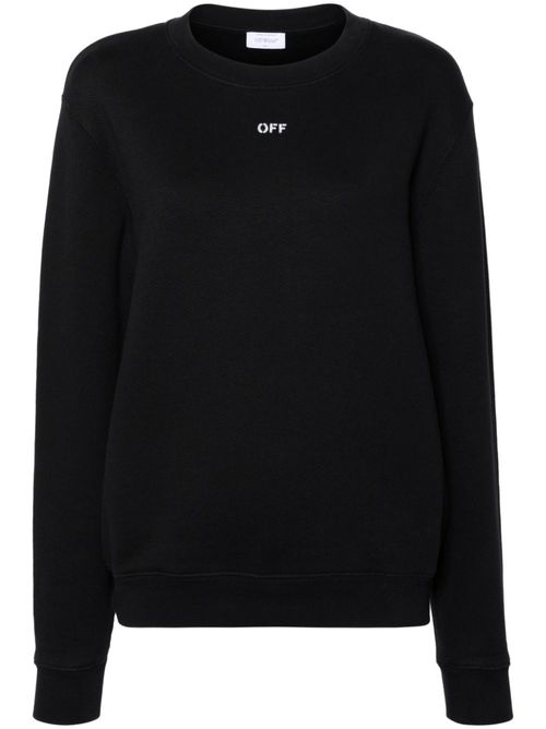 Arrow-embroidered cotton sweatshirt - Black
