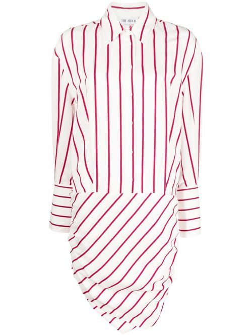 Hatty striped draped dress - White