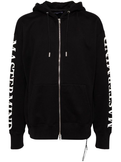 Logo print hoodie - Black