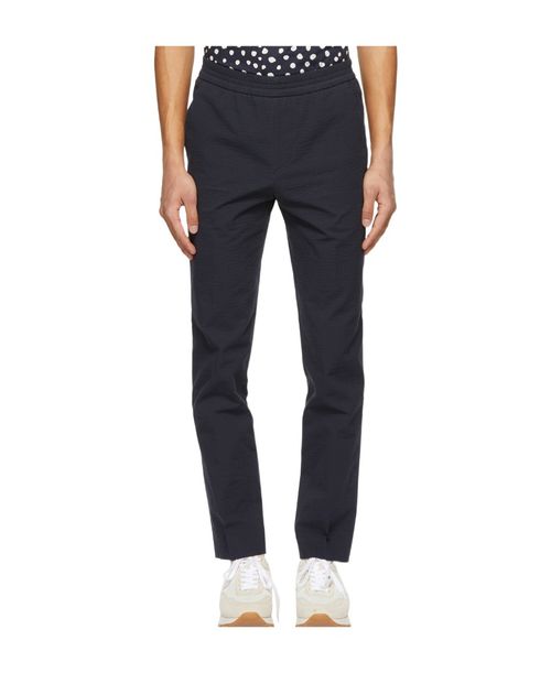 Textured slim-fit trousers