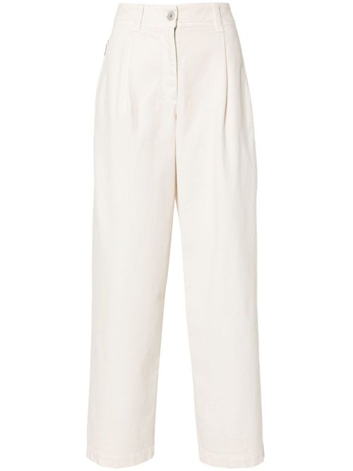 Baggy pleated jeans - White