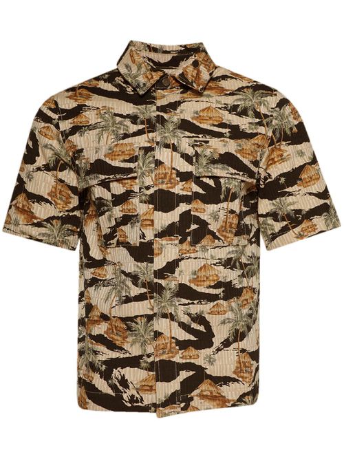 Repeat Palm Camp shirt - Brown