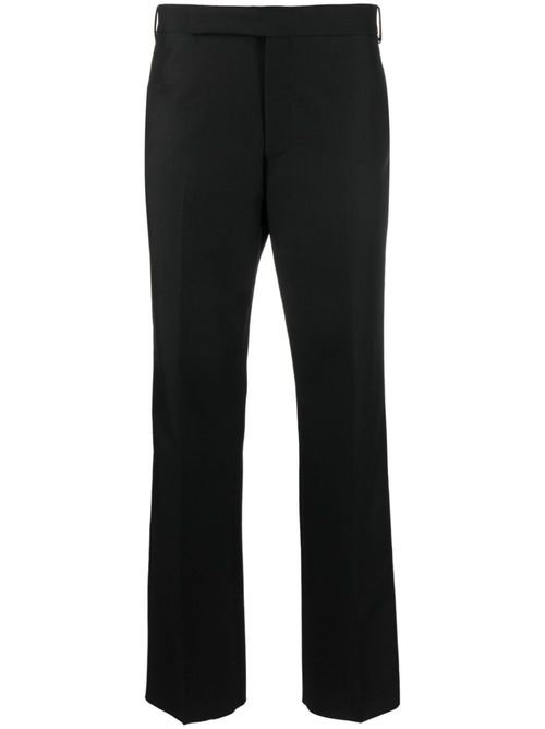 Pressed-crease tapered-leg trousers - Black