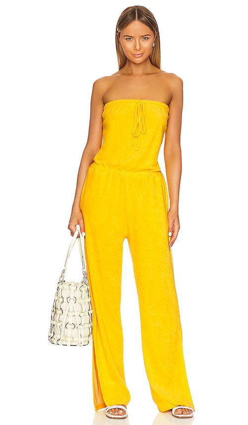 MONROW Bandeau Jumpsuit in Teal. - L also in S, XS