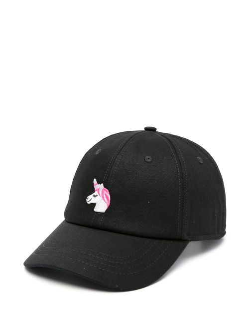 Unicorn-embroidery baseball cap - Black