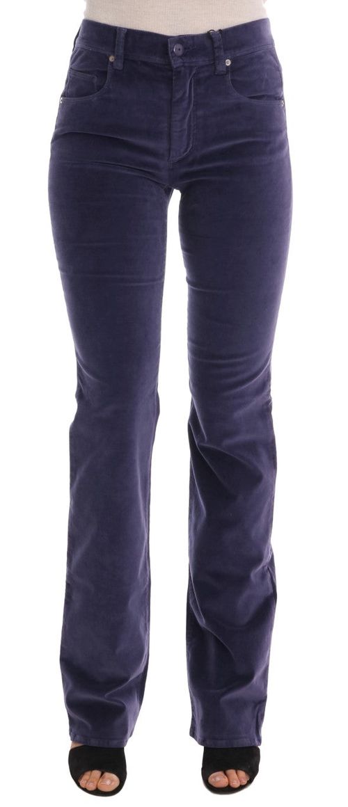Corduroy Stretch Bootcut Trousers — Purple