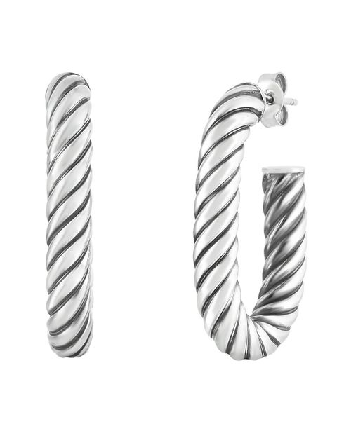 Phillip Gavriel Silver Cable Earrings