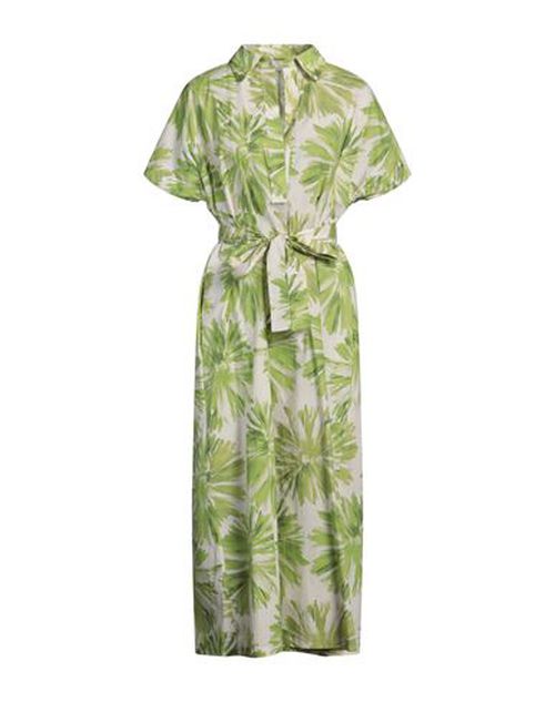 Liviana Conti Woman Midi dress Green Size 12 Cotton, Elastane