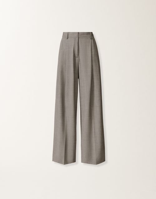 Pants in lightweight stretch wool, rock mélange